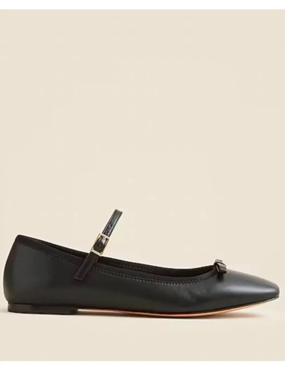 J. Crew Quinn Mary Jane Ballet Flat in Black Leather Size 5.5
